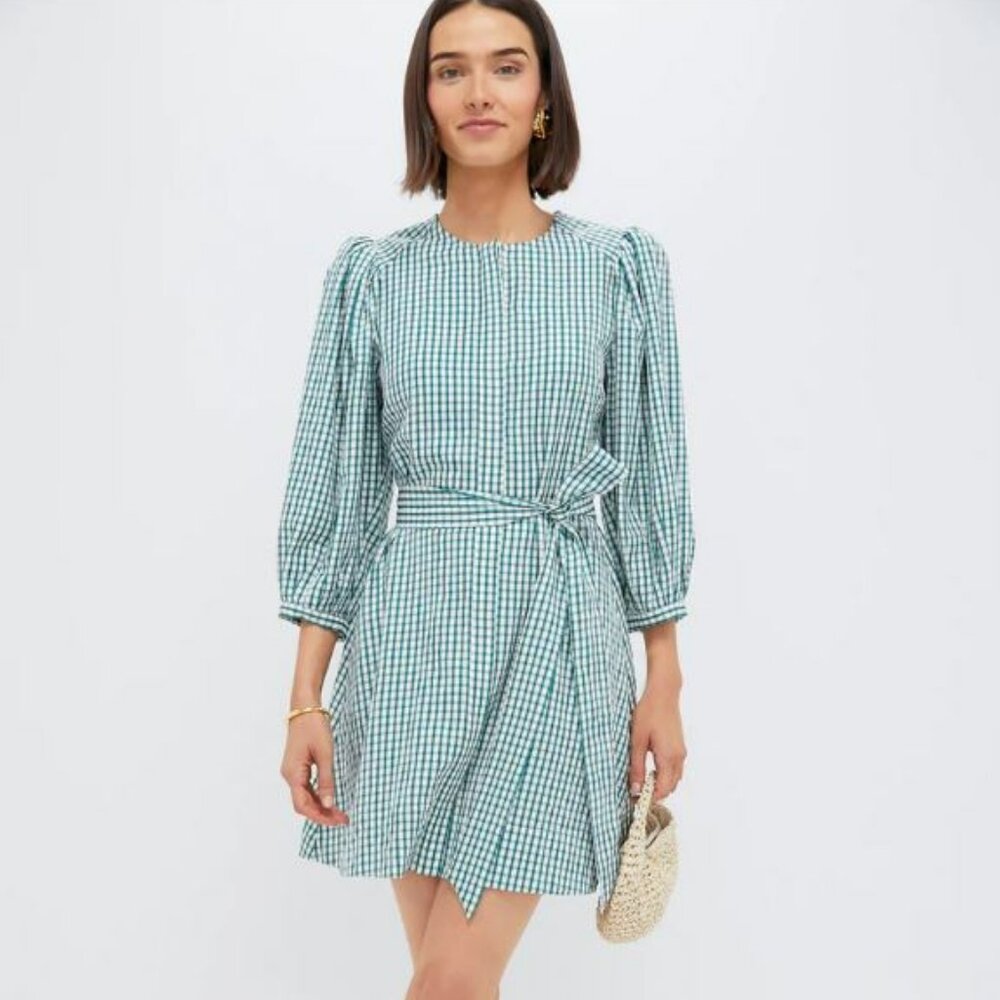 Pomander Place Green Gingham Seersucker Cordelia Dress NWT